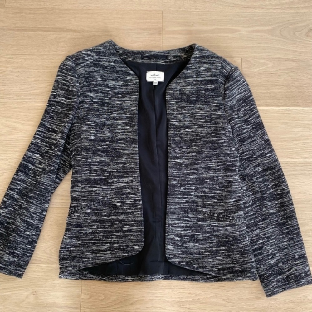 Wilfred Charcoal and Black Knit Blazer